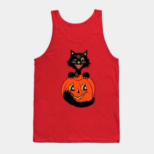 Black cat and funny pumpkin Tank Top